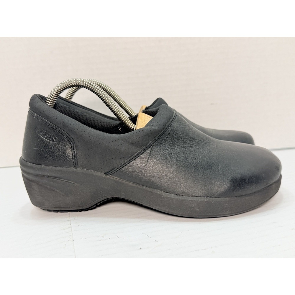 Keen Utility Kanteen Black Leather Work Clogs Slip Resistant Women's 9 Shoes‎